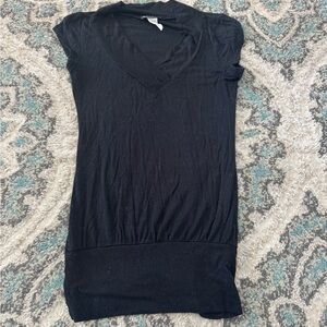 Wet Seal Black Cap Sleeve Fitted Blouse